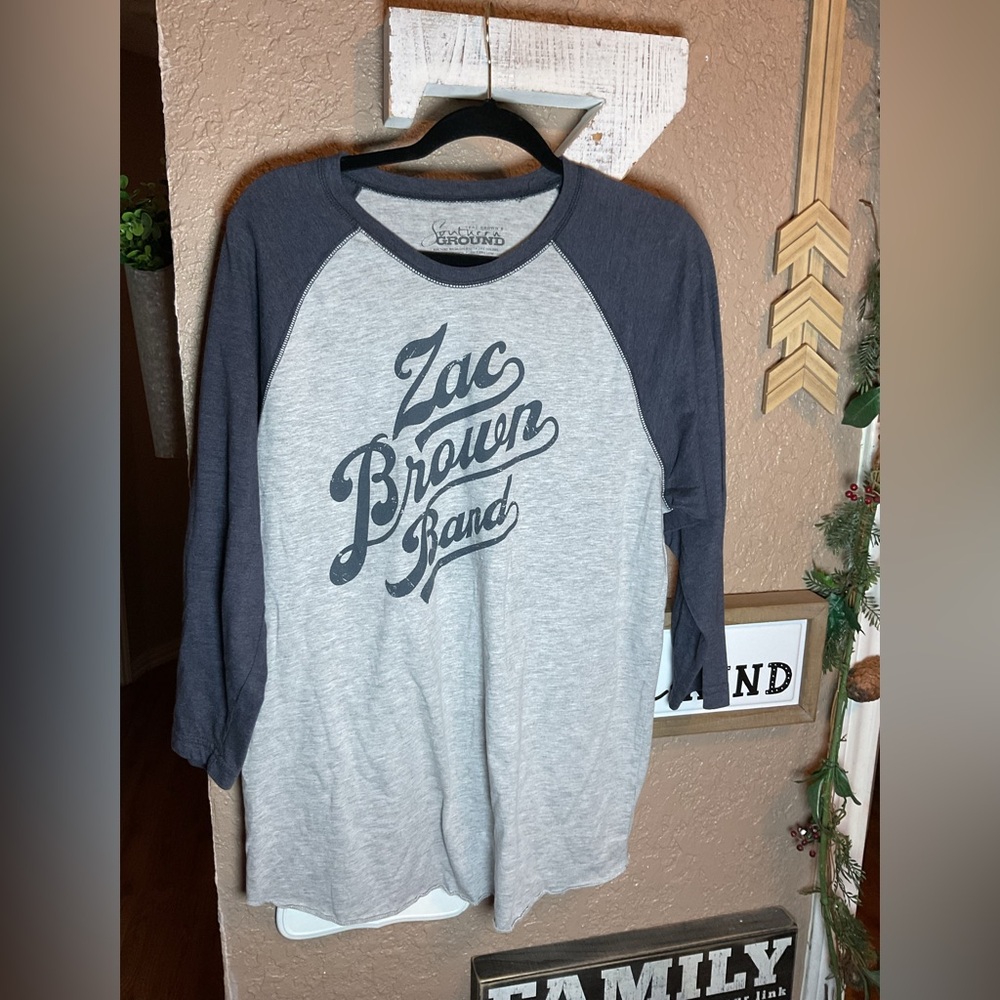 Zac Brown’s Band Southern Ground Gray Raglan Baseball Tee Men’s Size Large